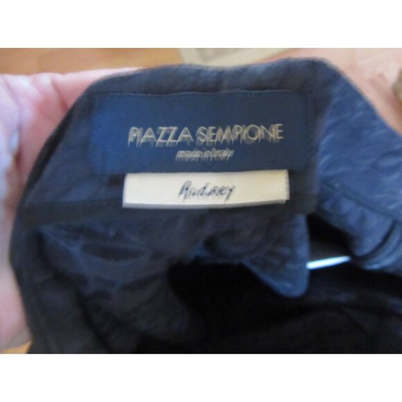 Piazza Sempione Audrey Black Textured Side Zip Crop Pants Sz 44 - Picture 7 of 13